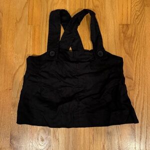 New Everlane Black Crossbody Linen Tank Top
